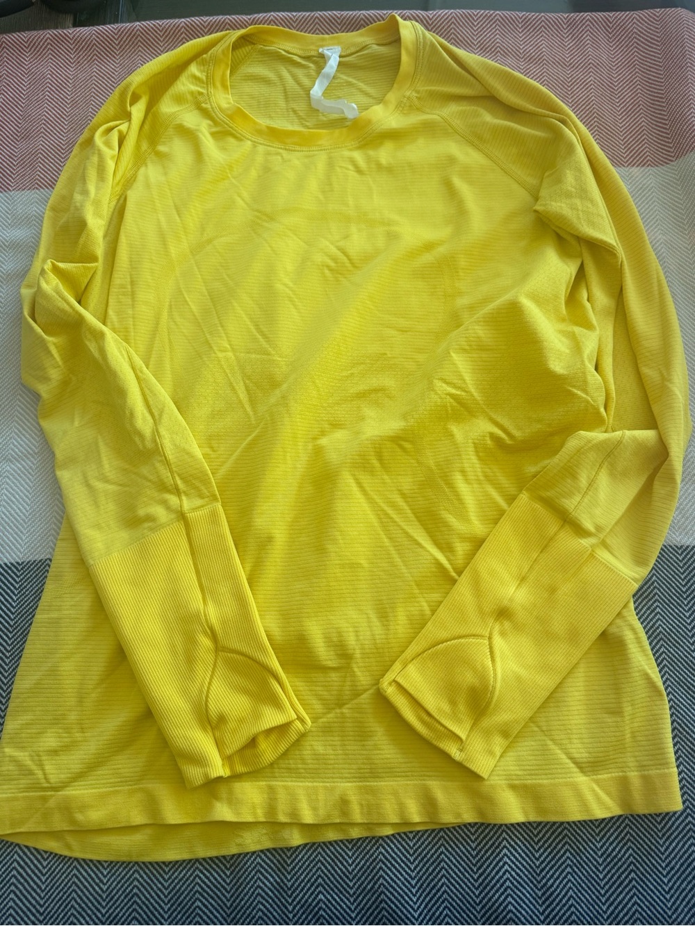 lululemon athletica swiftly Canary Yellow Ribbed Knit Top